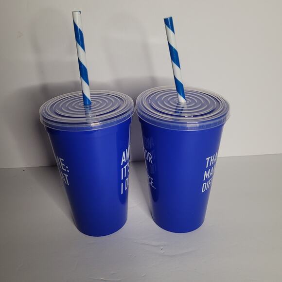 Set of 2 Blue 16oz Cups with Positive Sayings - Picture 4 of 8